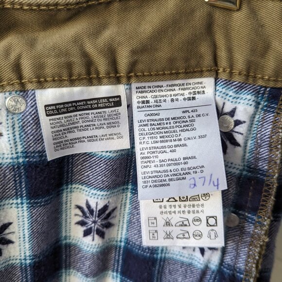 Levis Strauss 505 Straight Cut Trousers Pants Trouser lined Pants - Picture 6 of 12